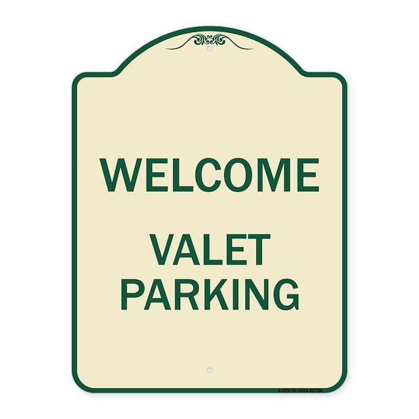 Welcome Valet Parking Heavy-Gauge Aluminum Architectural Sign, 24" x 18", TG-1824-22704